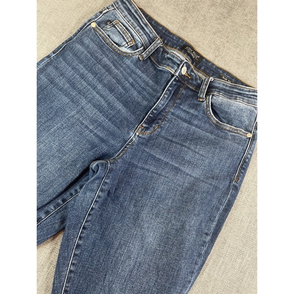 Judy Blue Denim - Judy Blue Jeans Womens 11/30 Slim Fit Mid Rise Distressed Denim Stretch Pants